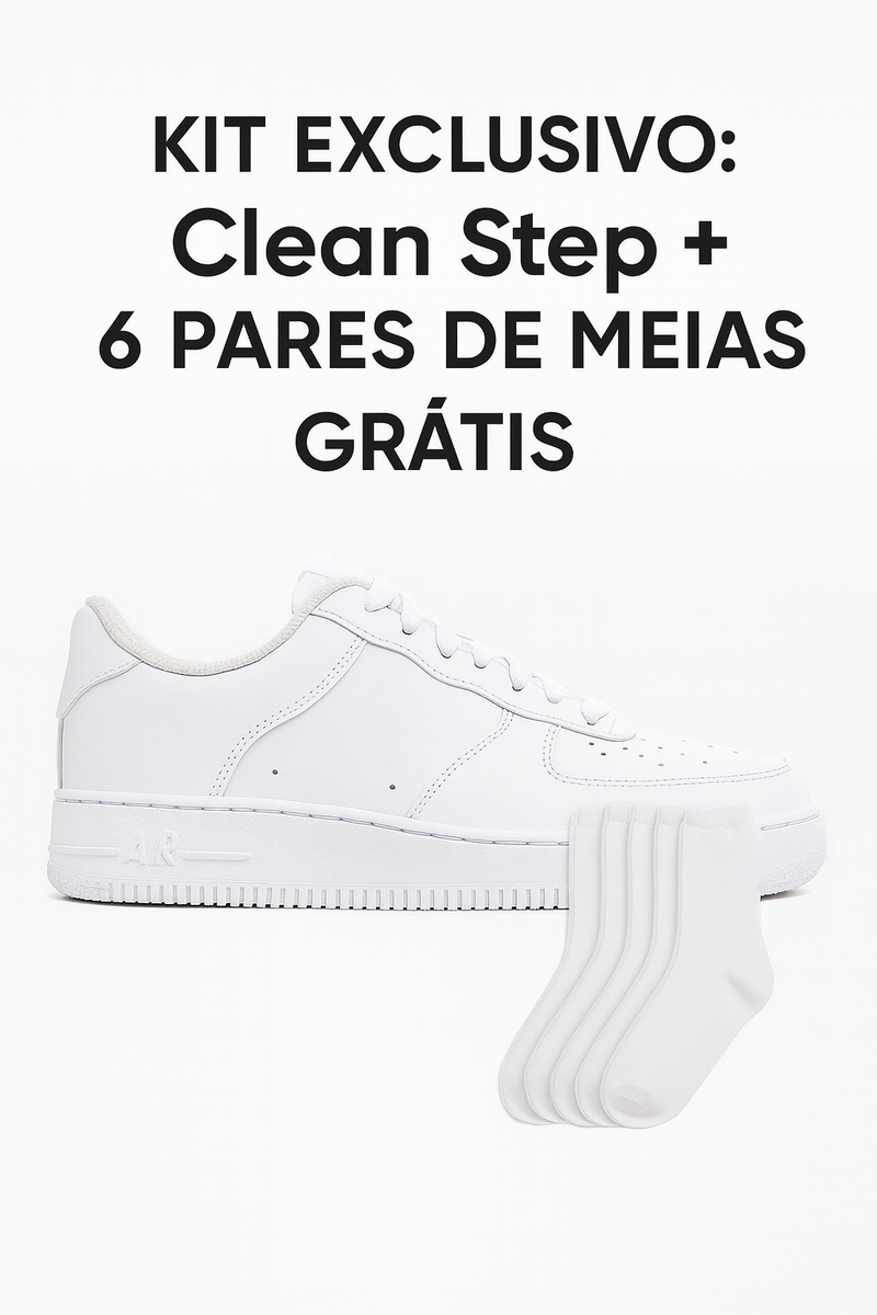 Tênis Clean Step + 6 Pares de Meias Grátis | Oferta Exclusiva